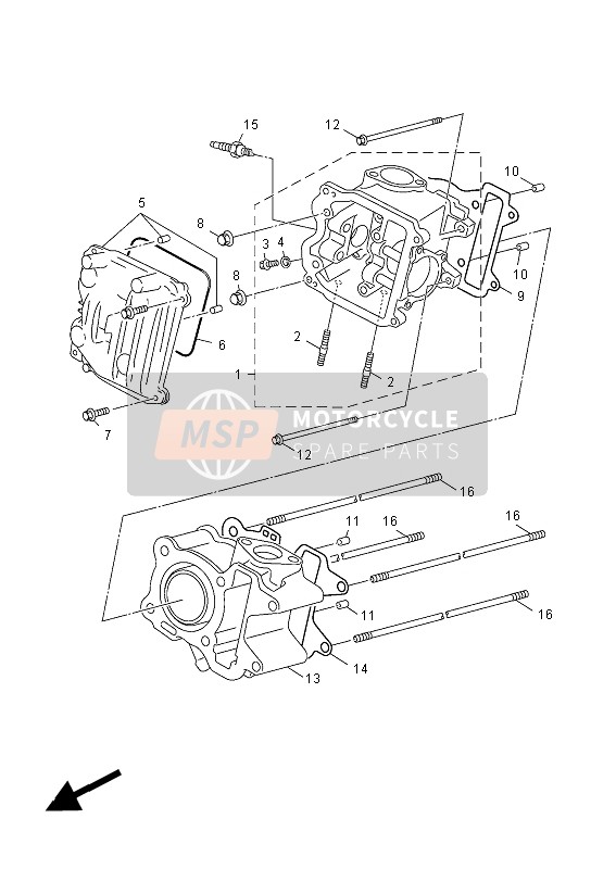 Yamaha YN50FMU 2014 Culasse pour un 2014 Yamaha YN50FMU